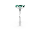 White gold Marquise Cut Green Sapphire Solitaire Ring with Thin Band and Prong Setting_38