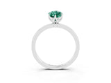White gold Marquise Cut Green Sapphire Solitaire Ring with Thin Band and Prong Setting_39