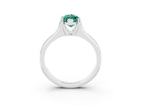 White gold Marquise Cut Green Sapphire Solitaire Ring with Wide Band and Prong Setting_3
