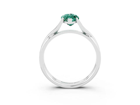 White gold Marquise Cut Green Sapphire Solitaire Twist Band Prong Setting Ring_39
