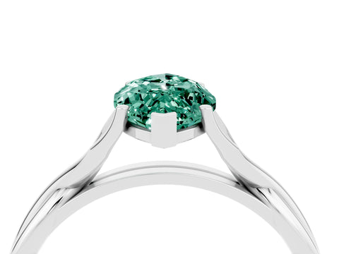 White gold Marquise Cut Green Sapphire Solitaire Twist Band Prong Setting Ring_40
