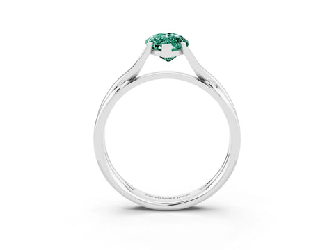 White gold Marquise Cut Green Sapphire Solitaire Twist Band Prong Setting Ring_51