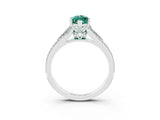 White gold Marquise Cut Green Sapphire Split Shank Engagement Ring with Pavé Band_15