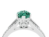 White gold Marquise Cut Green Sapphire Split Shank Engagement Ring with Pavé Band_16