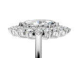 White gold Marquise Cut Halo Cluster Diamond Ring with Pave Band and Four-Prong Setting_12