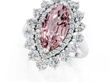 White gold Marquise Cut Halo Cluster Diamond Ring with Pave Band and Four-Prong Setting_13