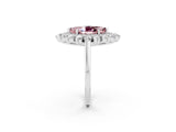 White gold Marquise Cut Halo Cluster Diamond Ring with Pave Band and Four-Prong Setting_14