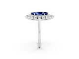 White gold Marquise Cut Halo Cluster Diamond Ring with Pave Band and Four-Prong Setting_14