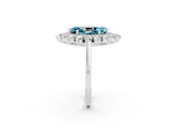White gold Marquise Cut Halo Cluster Diamond Ring with Pave Band and Four-Prong Setting_14