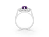 White gold Marquise Cut Halo Cluster Diamond Ring with Pave Band and Four-Prong Setting_15