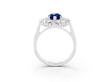 White gold Marquise Cut Halo Cluster Diamond Ring with Pave Band and Four-Prong Setting_15