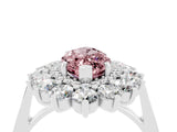 White gold Marquise Cut Halo Cluster Diamond Ring with Pave Band and Four-Prong Setting_16