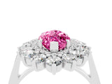 White gold Marquise Cut Halo Cluster Diamond Ring with Pave Band and Four-Prong Setting_16