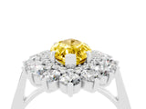 White gold Marquise Cut Halo Cluster Diamond Ring with Pave Band and Four-Prong Setting_16