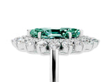 White gold Marquise Cut Halo Cluster Diamond Ring with Pave Band and Four-Prong Setting_17