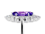 White gold Marquise Cut Halo Cluster Diamond Ring with Pave Band and Four-Prong Setting_17
