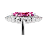 White gold Marquise Cut Halo Cluster Diamond Ring with Pave Band and Four-Prong Setting_17
