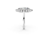 White gold Marquise Cut Halo Cluster Diamond Ring with Pave Band and Four-Prong Setting_21