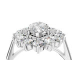 White gold Marquise Cut Halo Cluster Diamond Ring with Pave Band and Four-Prong Setting_23