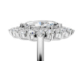 White gold Marquise Cut Halo Cluster Diamond Ring with Pave Band and Four-Prong Setting_24