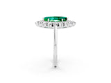 White gold Marquise Cut Halo Cluster Diamond Ring with Pave Band and Four-Prong Setting_26