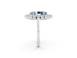 White gold Marquise Cut Halo Cluster Diamond Ring with Pave Band and Four-Prong Setting_26