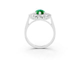 White gold Marquise Cut Halo Cluster Diamond Ring with Pave Band and Four-Prong Setting_27