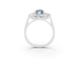 White gold Marquise Cut Halo Cluster Diamond Ring with Pave Band and Four-Prong Setting_27