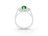 White gold Marquise Cut Halo Cluster Diamond Ring with Pave Band and Four-Prong Setting_28