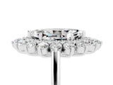 White gold Marquise Cut Halo Cluster Diamond Ring with Pave Band and Four-Prong Setting_29