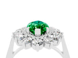 White gold Marquise Cut Halo Cluster Diamond Ring with Pave Band and Four-Prong Setting_29