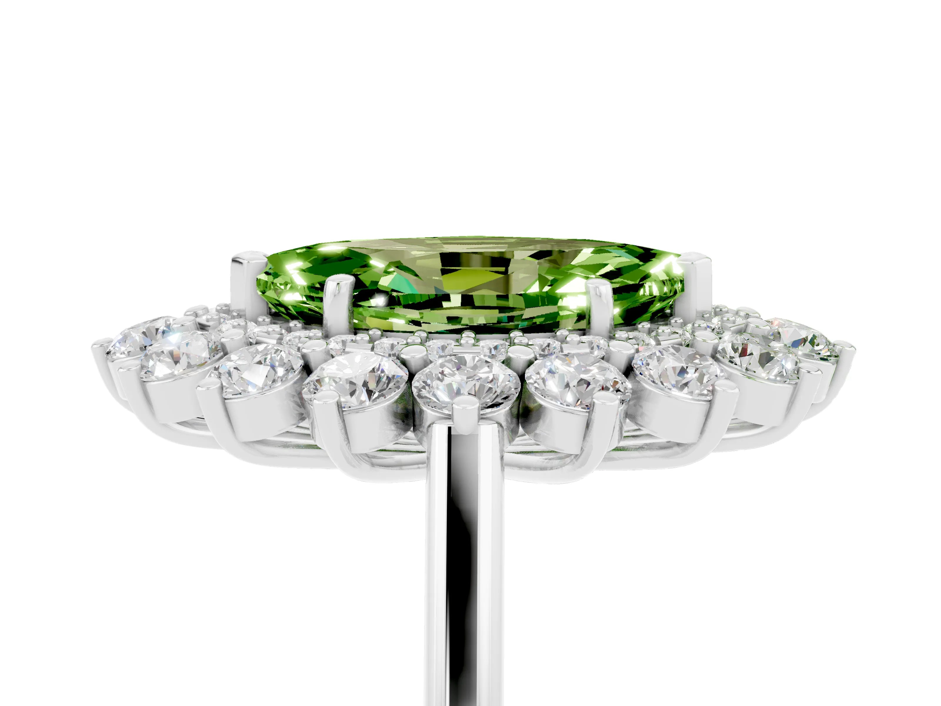 White gold Marquise Cut Halo Cluster Diamond Ring with Pave Band and Four-Prong Setting_5