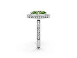 White gold Marquise Cut Halo Diamond Engagement Ring with Milgrain Pave Band and Four-Prong Setting_2
