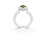 White gold Marquise Cut Halo Diamond Engagement Ring with Milgrain Pave Band and Four-Prong Setting_3