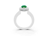 White gold Marquise Cut Halo Diamond Engagement Ring with Milgrain Pave Band and Four-Prong Setting_3
