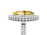 White gold Marquise Cut Halo Diamond Engagement Ring with Milgrain Pave Band and Four-Prong Setting_5