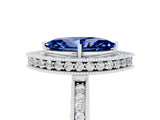 White gold Marquise Cut Halo Diamond Engagement Ring with Milgrain Pave Band and Four-Prong Setting_5