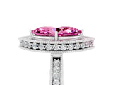 White gold Marquise Cut Halo Diamond Engagement Ring with Milgrain Pave Band and Four-Prong Setting_5