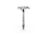 White gold Marquise Cut Halo Diamond Engagement Ring with Pave Band and Four-Prong Setting_23