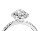 White gold Marquise Cut Halo Diamond Engagement Ring with Pave Band and Four-Prong Setting_25