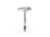 White gold Marquise Cut Halo Diamond Engagement Ring with Pave Band and Four-Prong Setting_59