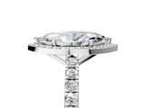 White gold Marquise Cut Halo Diamond Engagement Ring with Pave Band and Four-Prong Setting_62