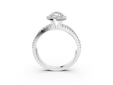 White gold Marquise Cut Halo Diamond Engagement Ring with Split Shank and Four-Prong Setting_28