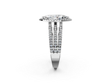 White gold Marquise Cut Halo Diamond Engagement Ring with Split Shank and Four-Prong Setting_28