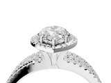 White gold Marquise Cut Halo Diamond Engagement Ring with Split Shank and Four-Prong Setting_29