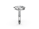 White gold Marquise Cut Halo Diamond Pave Band Ring with Four-Prong Setting_106