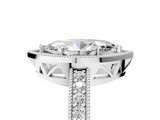 White gold Marquise Cut Halo Diamond Pave Band Ring with Four-Prong Setting_122
