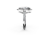 White gold Marquise Cut Halo Diamond Pave Band with Four-Prong Setting_62