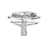 White gold Marquise Cut Halo Diamond Pave Band with Four-Prong Setting_65
