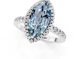 White gold Marquise Cut Halo Diamond Pave Band with Prong Setting_1